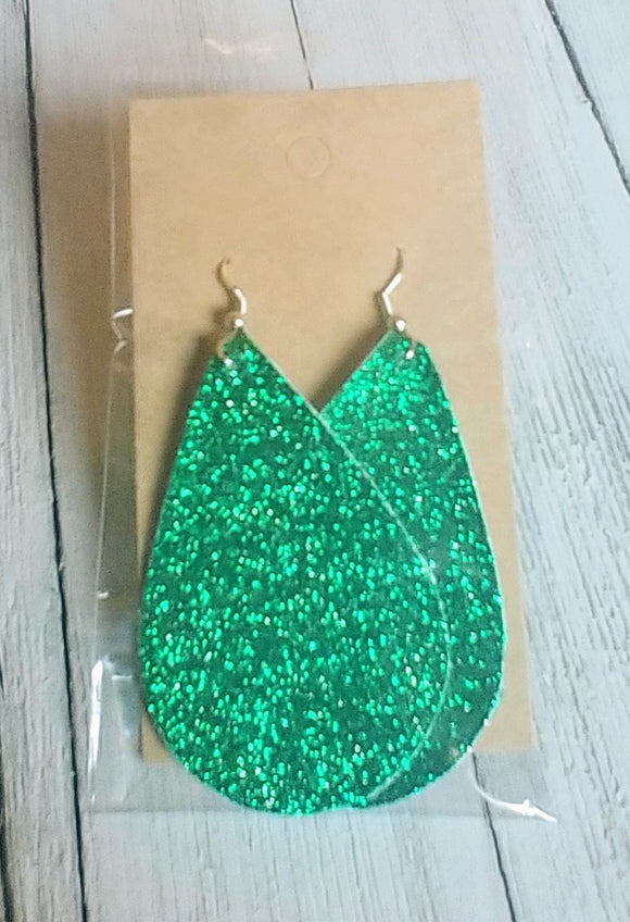 Earrings Glitter Green