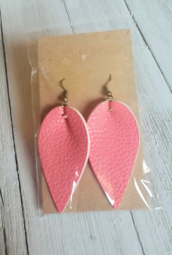 Earrings Double Layered Hot Pink