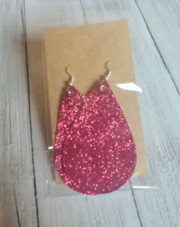 Earrings Glitter Dark Pink