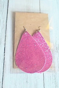 Earrings Glitter Pink