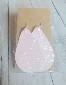 Earrings Chunky Glitter Pink Tint