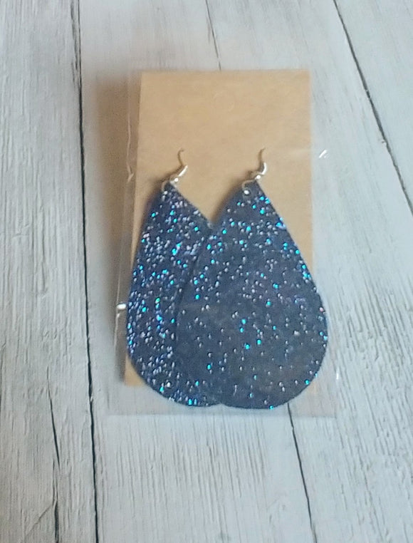 Earrings Glitter Blue /Black