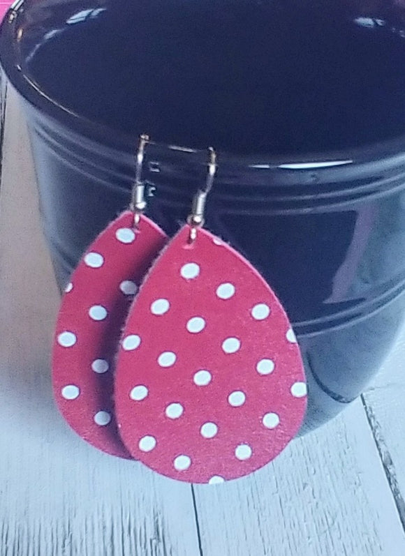 Earrings White Polka Dots