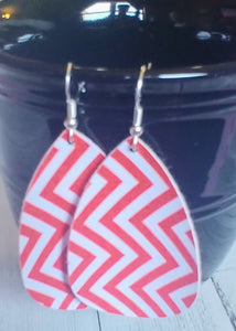 Earrings Red / White Zig Zag